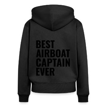 Airboat Fanboat Airboating Bateau marécageux Capitaine - Sweat à capuche zippé Premium bio Femme - noir - Dos - Julia (174cm)