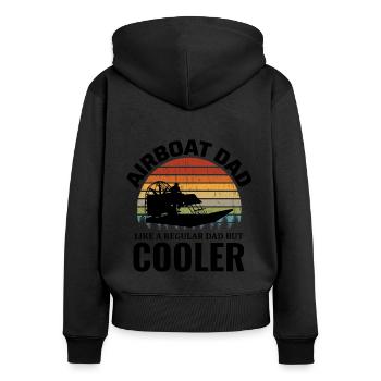 Airboat Fanboat Airboating Papa Fête des Pères - Sweat à capuche zippé Premium bio Femme - noir - Dos - Julia (174cm)