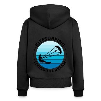 Kitesurfing Kitesurf Kiteboarding Kiteboarder - Sweat à capuche zippé Premium bio Femme - noir - Dos - Julia (174cm)