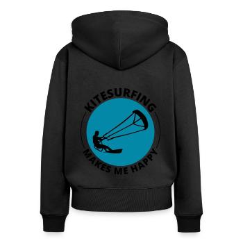 Kitesurfen Kitesurfen Kiteboarding Kiteboarder - Frauen Premium Bio Zip Hoodie - Schwarz - Hinten - Julia (174cm)