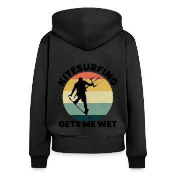 Kitesurfen Kitesurfen Kiteboarding Kiteboarder - Frauen Premium Bio Zip Hoodie - Schwarz - Hinten - Julia (174cm)