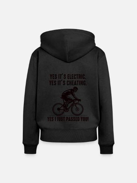 E-Bike Bicicleta Eléctrica Bicicleta Ciclista Biker Mtb - Sudadera ecológica prémium con cremallera para mujer - negro