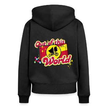 E.T. The Extra-Terrestrial Out Of This World - Women's Premium Organic Zip Hoodie - black - Back - Julia (174cm)