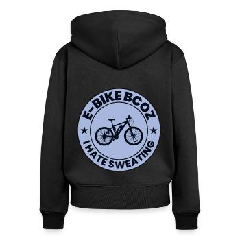 E-Bike Electric-Bike E-Cyclist Bicycling Rider - Women's Premium Organic Zip Hoodie - black - Back - Julia (174cm)