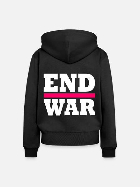 End war - Frauen Premium Bio Zip Hoodie - Schwarz