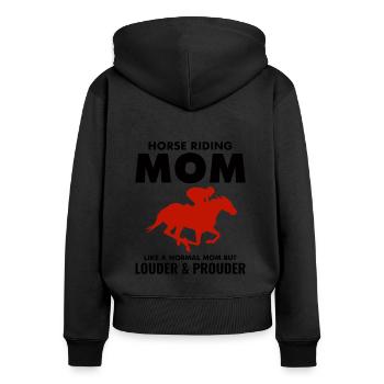 Barrel Racer Racing Horse Riding Mom Mothers day - Women's Premium Organic Zip Hoodie - black - Back - Julia (174cm)