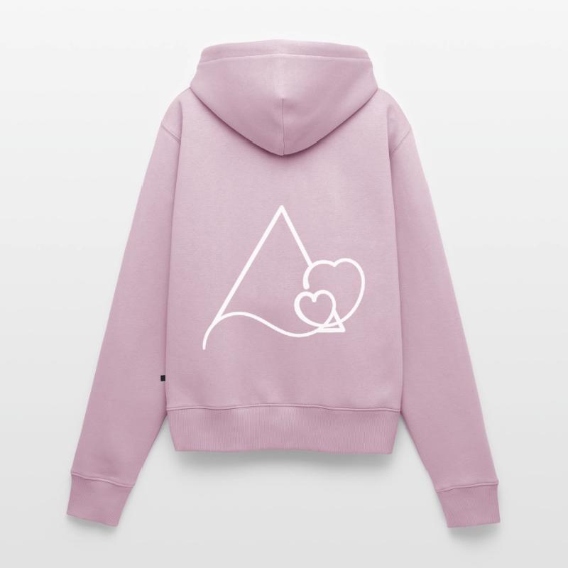 Triangular frame with hearts basic text Women's Premium Organic Zip Hoodie