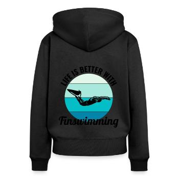Natation Natation Natation Natation Sports nautiques - Sweat à capuche zippé Premium bio Femme - noir - Dos - Julia (174cm)