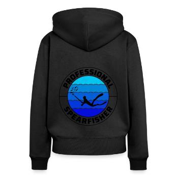 Speerfischen Speerfischen Speerfischer Fischen - Frauen Premium Bio Zip Hoodie - Schwarz - Hinten - Julia (174cm)
