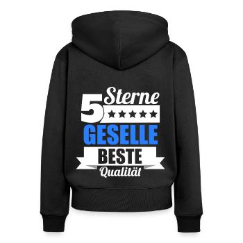 Gesellenbrief Abschluss Bester Geselle 2022 - Frauen Premium Bio Zip Hoodie - Schwarz - Hinten - Julia (174cm)