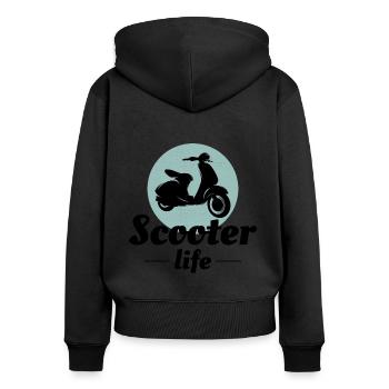 Roller Fahrer Scootering Motorrad Moped Bike - Frauen Premium Bio Zip Hoodie - Schwarz - Hinten - Julia (174cm)