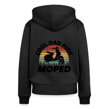 Scooter Rider Motorbike Moped Bike Dad Fathers day - Women's Premium Organic Zip Hoodie - black - Back - Julia (174cm)
