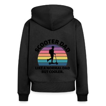 Elektroroller Papa Fahrer E-Scooter Vatertag - Frauen Premium Bio Zip Hoodie - Schwarz - Hinten - Julia (174cm)