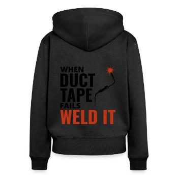 Welding Welder Metal Construction Ironworker - Women's Premium Organic Zip Hoodie - black - Back - Julia (174cm)