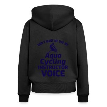Aqua Radfahren Schwimmbad Fitness Training Lustig - Frauen Premium Bio Zip Hoodie - Schwarz - Hinten - Julia (174cm)