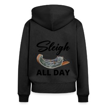 Husky Schlitten Hunderennen Alaskan Racers - Frauen Premium Bio Zip Hoodie - Schwarz - Hinten - Julia (174cm)