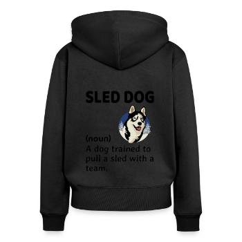 Husky Schlitten Hunderennen Alaskan Racers - Frauen Premium Bio Zip Hoodie - Schwarz - Hinten - Julia (174cm)