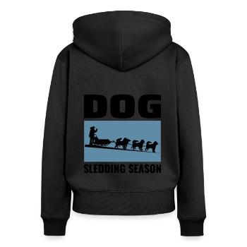 Husky Schlitten Hunderennen Alaskan Racers - Frauen Premium Bio Zip Hoodie - Schwarz - Hinten - Julia (174cm)