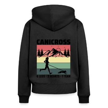Canicross Trail Running Dog Sport Outdoor Hobby - Women's Premium Organic Zip Hoodie - black - Back - Julia (174cm)