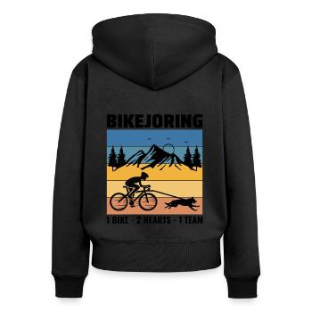 Bikejoring DogScooting Dog Sport Bike Bicycle Ride - Sweat à capuche zippé Premium bio Femme - noir - Dos - Julia (174cm)