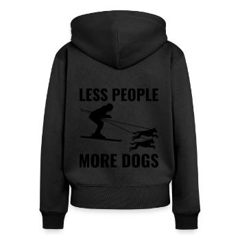 Hund Skijöring Extremsport Skirennen - Frauen Premium Bio Zip Hoodie - Schwarz - Hinten - Julia (174cm)