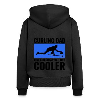 Curling Sweeping Winter Ice Sport Dad Fathers Day - Women's Premium Organic Zip Hoodie - black - Back - Julia (174cm)