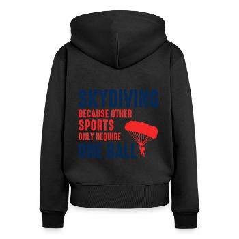 Parachutisme Parachutisme Sports Extrêmes Parachutiste - Sweat à capuche zippé Premium bio Femme - noir - Dos - Julia (174cm)