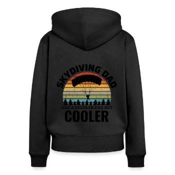 Fallschirmspringen Papa Extremsport Fallschirmspringer Vatertag - Frauen Premium Bio Zip Hoodie - Schwarz - Hinten - Julia (174cm)