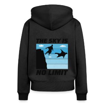 Wingsuit fliegen Base Jumping Fallschirmspringen Wingsuiting - Frauen Premium Bio Zip Hoodie - Schwarz - Hinten - Julia (174cm)