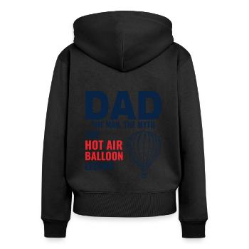 Hot Air Ballooning Hopper Balloon Dad Balloonist - Women's Premium Organic Zip Hoodie - black - Back - Julia (174cm)