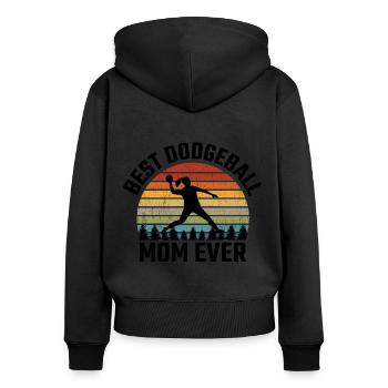 Dodgeball Maman Mère Sports Drôle - Sweat à capuche zippé Premium bio Femme - noir - Dos - Julia (174cm)