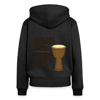 Djembe Player Drummer Music Drum Musician - Women's Premium Organic Zip Hoodie - black - Back - Julia (174cm)