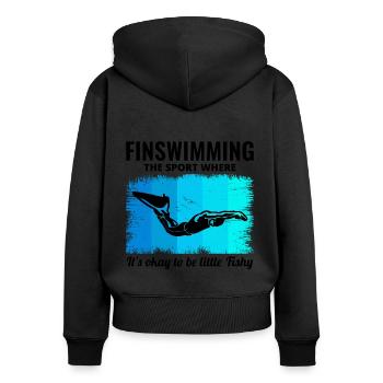 Nageoires Nageoire Nageur Natation Sports nautiques - Sweat à capuche zippé Premium bio Femme - noir - Dos - Julia (174cm)