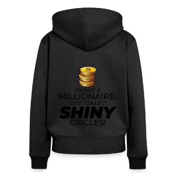 Münzsammler Sammler Numismatischer Numismatiker - Frauen Premium Bio Zip Hoodie - Schwarz - Hinten - Julia (174cm)