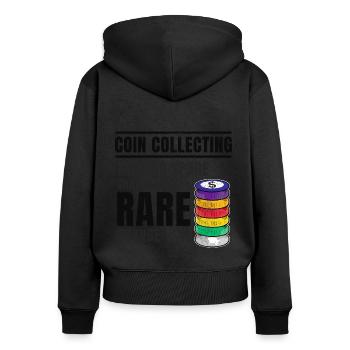Münzsammler Sammler Numismatischer Numismatiker - Frauen Premium Bio Zip Hoodie - Schwarz - Hinten - Julia (174cm)