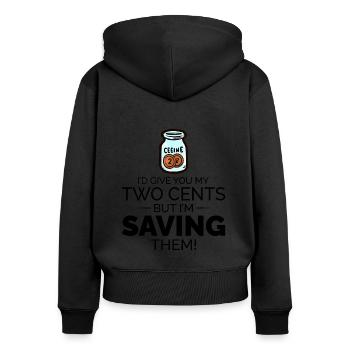 Münzsammler Sammler Numismatischer Numismatiker - Frauen Premium Bio Zip Hoodie - Schwarz - Hinten - Julia (174cm)