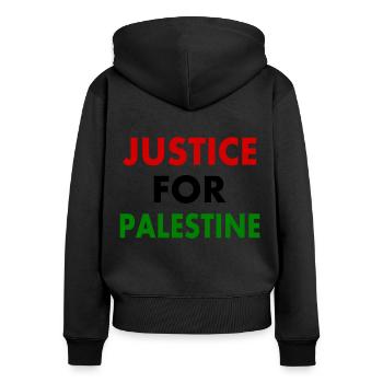 Justice for palestine - Women's Premium Organic Zip Hoodie - black - Back - Julia (174cm)