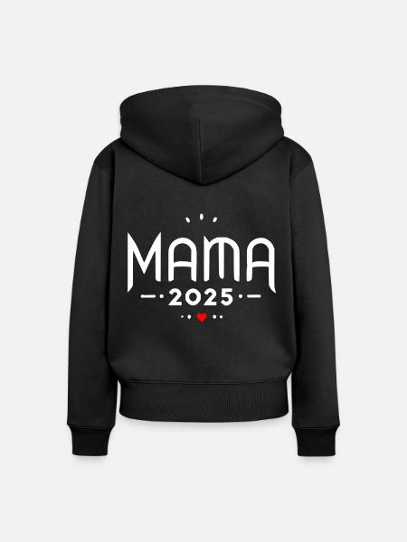 Mama 2025 - Frauen Premium Bio Zip Hoodie - Schwarz