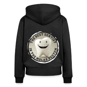 Best dentist in the molar system - bester Zahnarzt - Frauen Premium Bio Zip Hoodie - Schwarz - Hinten - Julia (174cm)