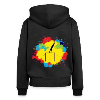 Artistic Gymnastics Horizontal Bars Watercolor - Women's Premium Organic Zip Hoodie - black - Back - Julia (174cm)