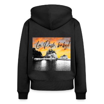 La Push baby! Illustration - Women's Premium Organic Zip Hoodie - black - Back - Julia (174cm)
