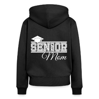 Senior 2023 Mutter Stolze Mutter von Absolventen - Frauen Premium Bio Zip Hoodie - Schwarz - Hinten - Julia (174cm)