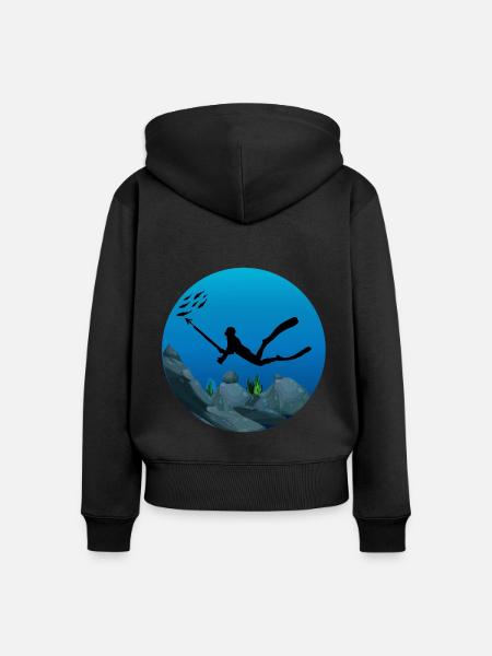 Speerfischen Speerfischen Speerfischen Angeln - Frauen Premium Bio Zip Hoodie - Schwarz