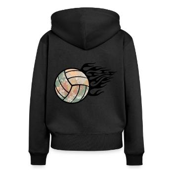 Volley-ball - Sweat à capuche zippé Premium bio Femme - noir - Dos - Julia (174cm)