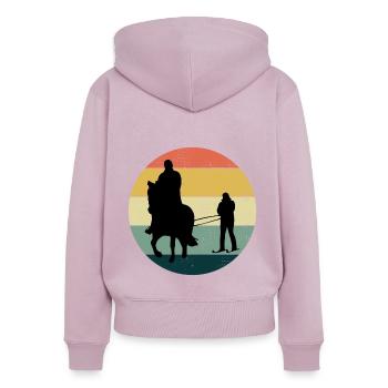 Ski de cheval Ski de sport d’hiver extrême - Sweat à capuche zippé Premium bio Femme - rose poudré - Dos - Julia (174cm)