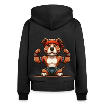 Pitbull Le Carrossier - Sweat à capuche zippé Premium bio Femme - noir - Dos - Julia (174cm)