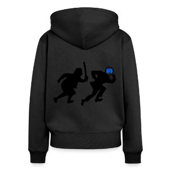 Mamies contre afd - Sweat à capuche zippé Premium bio Femme - noir - Dos - Julia (174cm)