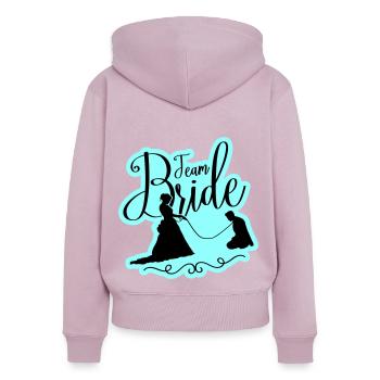 Team Braut Hochzeit Junggesellinnen - Frauen Premium Bio Zip Hoodie - Altrosa - Hinten - Julia (174cm)
