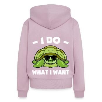 Turtle - Women's Premium Organic Zip Hoodie - dusky pink - Back - Julia (174cm)