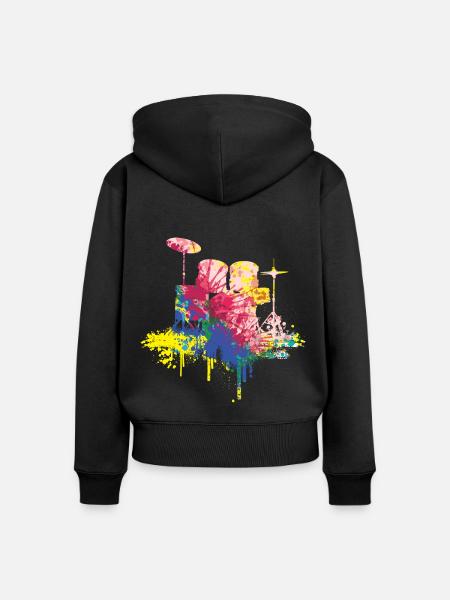 Schlagzeuger - Frauen Premium Bio Zip Hoodie - Schwarz